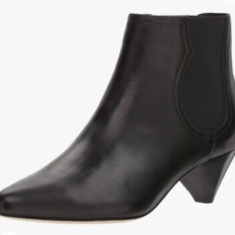 Joie Barleena Black Cone Heel Ankle Slip On Booties